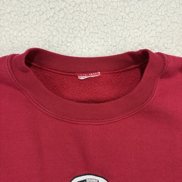 Vintage Lockport New York Crewneck Sweatshirt Pullover Red Large Embroidered - Picture 3 of 7